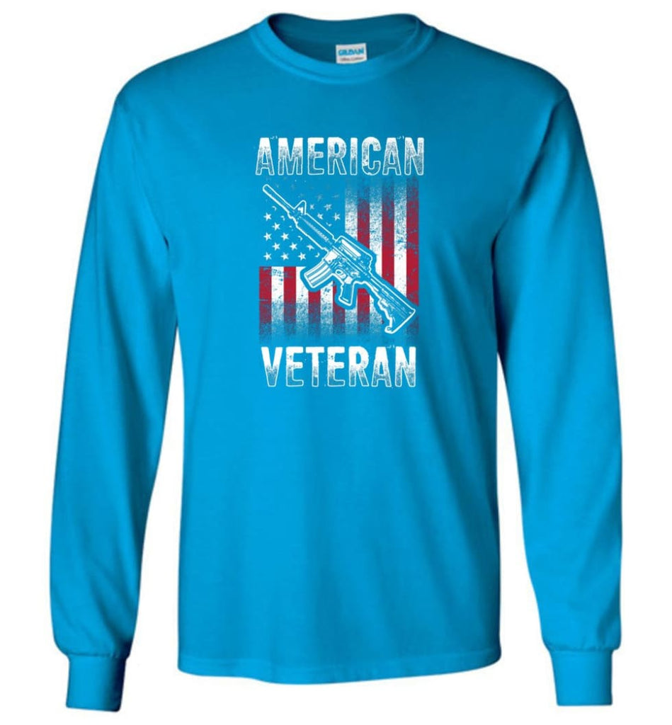 American Veteran Shirt - Long Sleeve T-Shirt - Sapphire / M