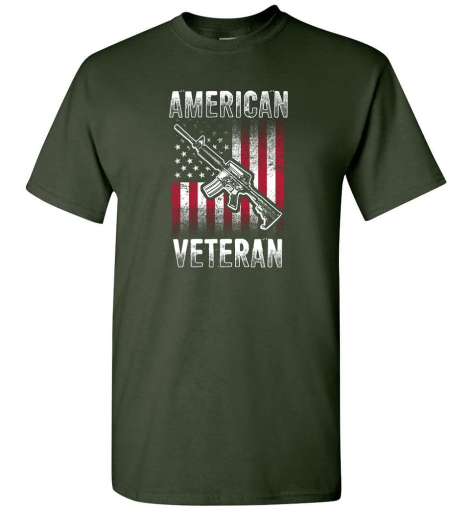 American Veteran Shirt - Short Sleeve T-Shirt - Forest Green / S