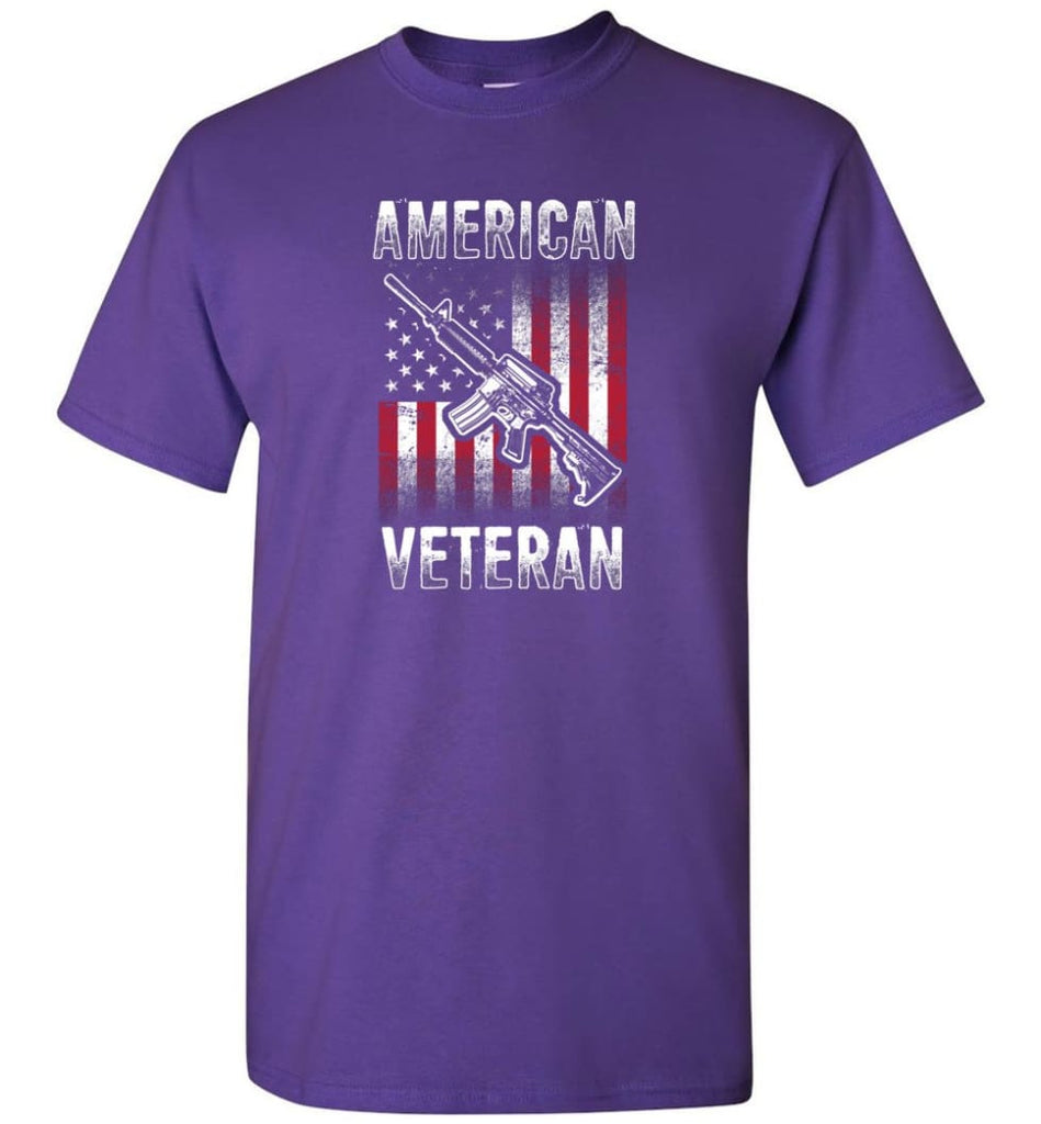 American Veteran Shirt - Short Sleeve T-Shirt - Purple / S