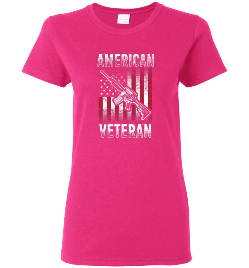 American Veteran Shirt Women Tee - Heliconia / M