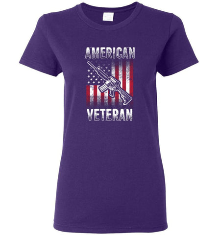 American Veteran Shirt Women Tee - Purple / M