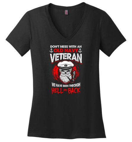And God Said Let There Be U.S. Army Veteran Shirt Ladies V-Neck - Black / M