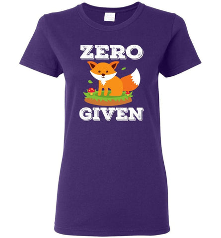 Animal Lover Gift Shirt Cute Zero Fox Given Women Tee - Purple / M