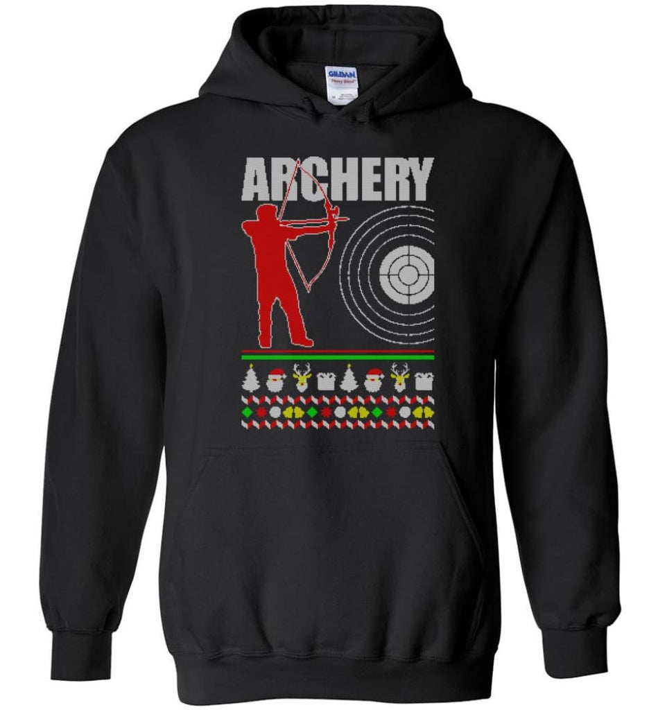 Archery Ugly Christmas Sweater - Hoodie - Black / M