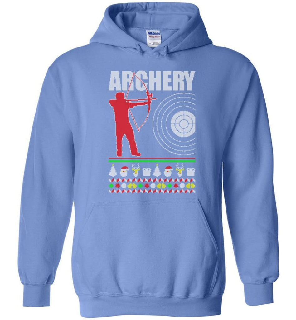 Archery Ugly Christmas Sweater - Hoodie - Carolina Blue / M