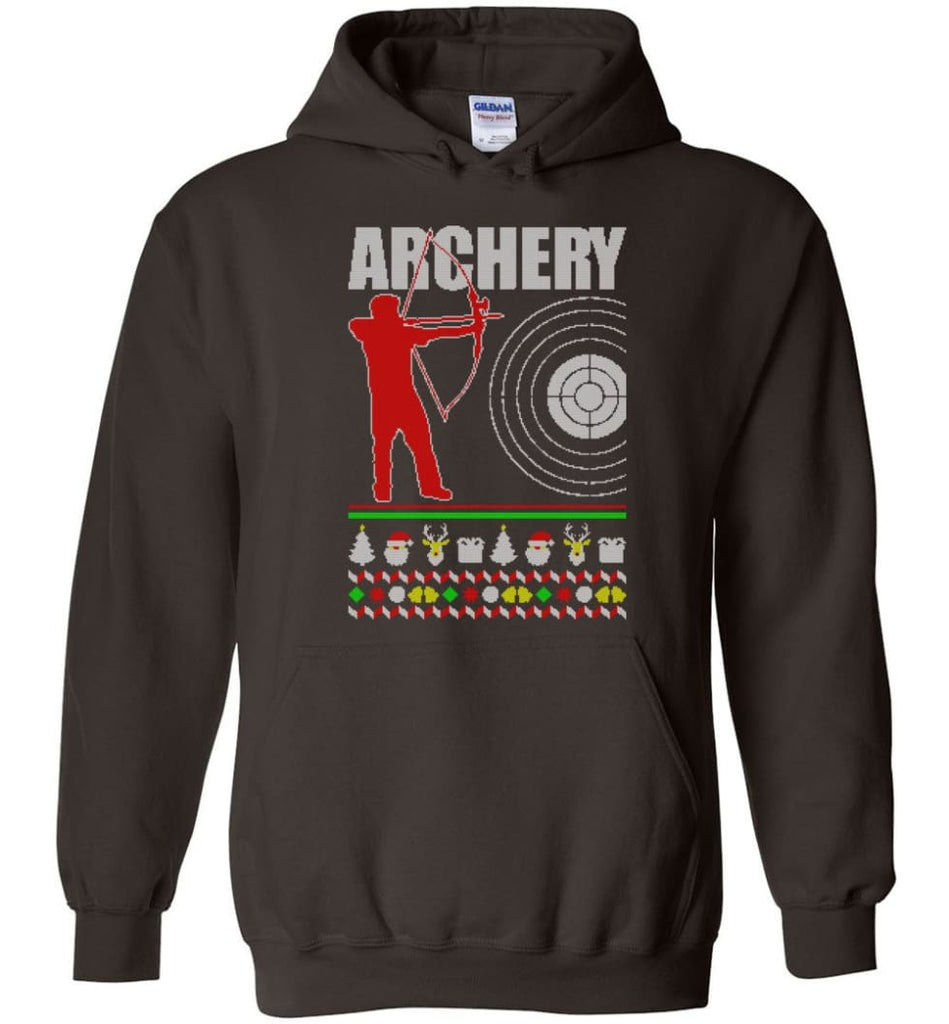Archery Ugly Christmas Sweater - Hoodie - Dark Chocolate / M