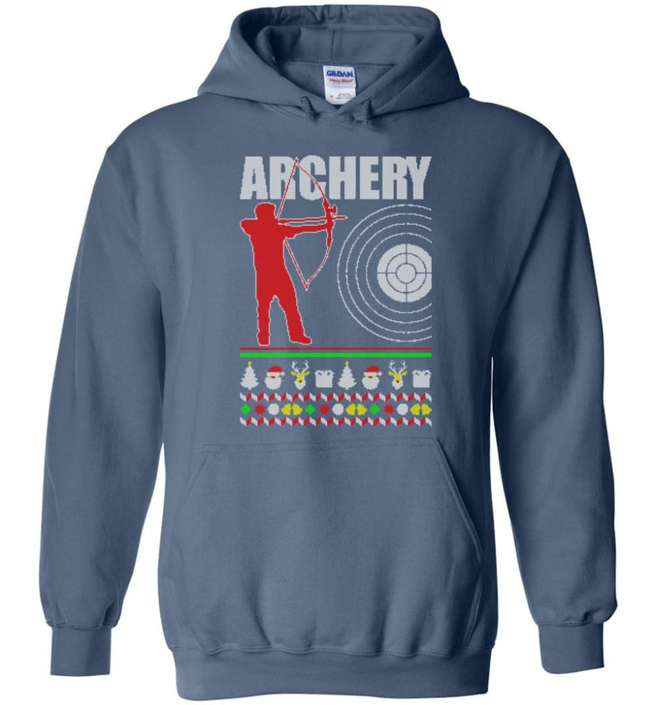 Archery Ugly Christmas Sweater - Hoodie - Indigo Blue / M