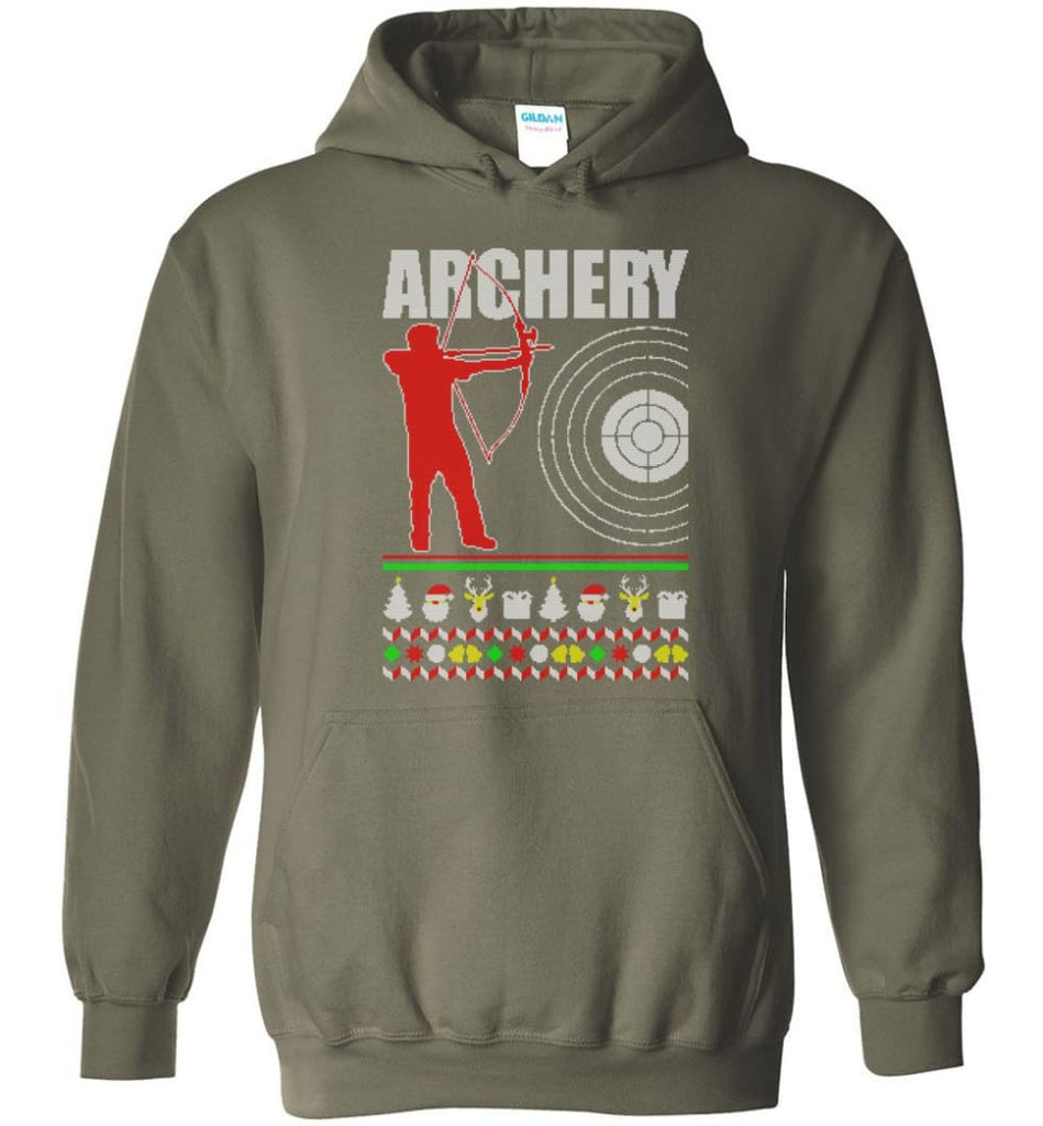 Archery Ugly Christmas Sweater - Hoodie - Military Green / M