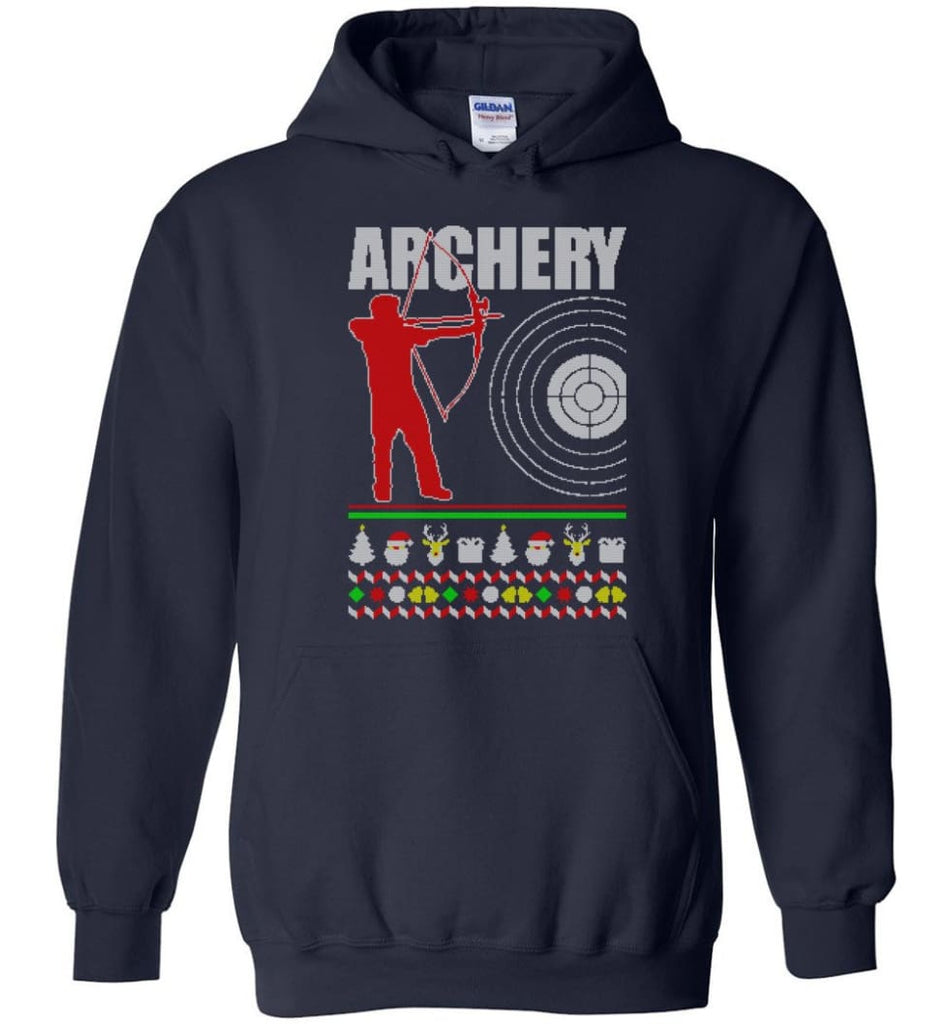 Archery Ugly Christmas Sweater - Hoodie - Navy / M