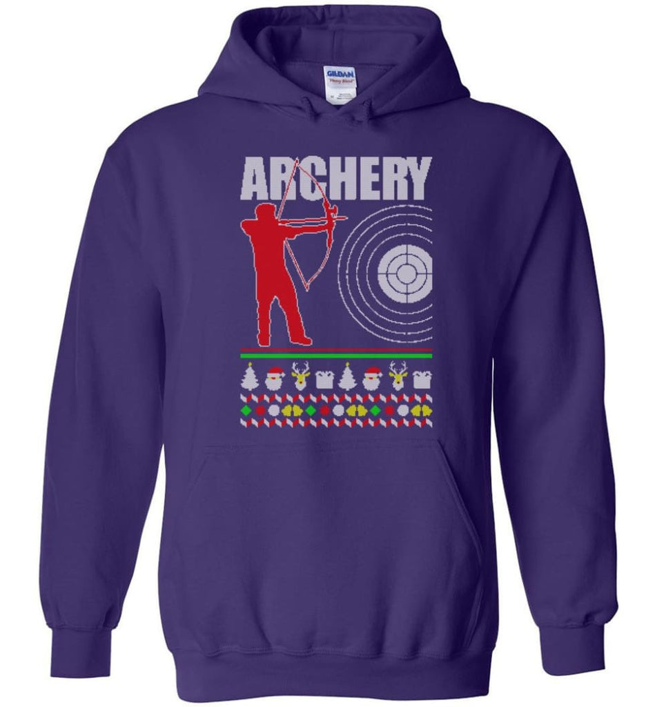 Archery Ugly Christmas Sweater - Hoodie - Purple / M