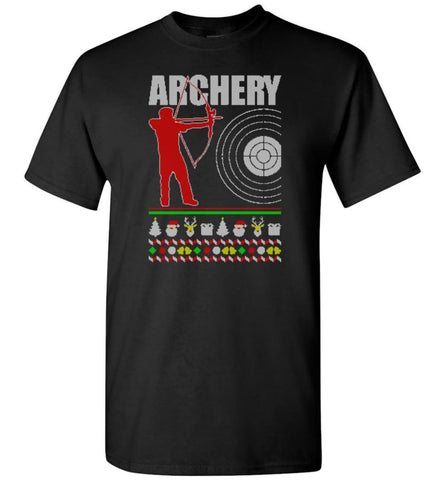 Archery Ugly Christmas Sweater - Short Sleeve T-Shirt - Black / S