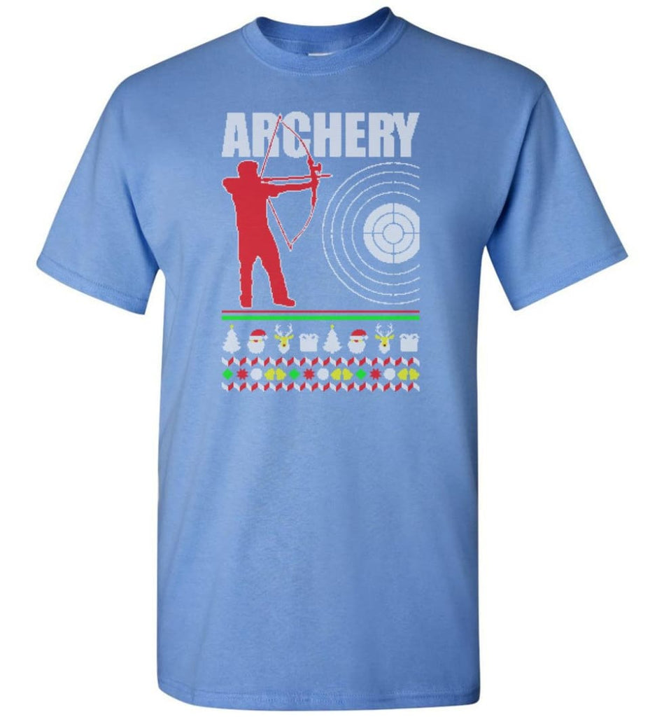 Archery Ugly Christmas Sweater - Short Sleeve T-Shirt - Carolina Blue / S