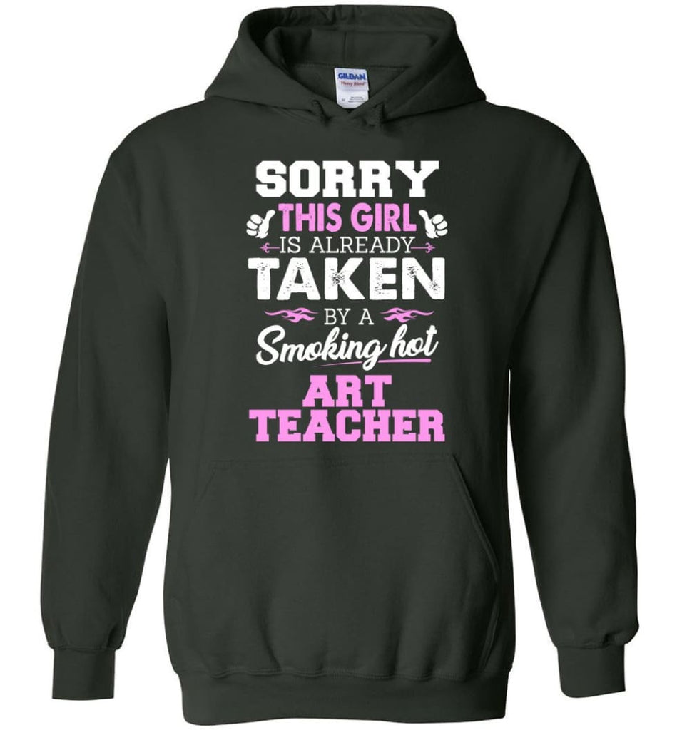 Art Teacher Shirt Cool Gift for Girlfriend Wife or Lover - Hoodie - Forest Green / M