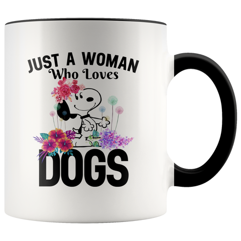 Just A Woman Who Loves Dogs Premium Accent Mug