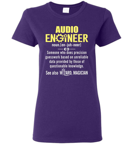 Audio Engineer Definition Women Tee - Purple / M