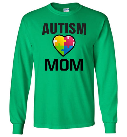 Autism Awareness Shirt Proud Autism Mom Mother Mommy - Long Sleeve T-Shirt - Irish Green / M