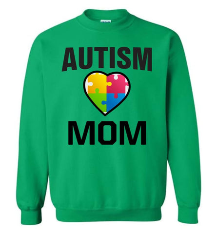 Autism Awareness Shirt Proud Autism Mom Mother Mommy Sweatshirt - Irish Green / M