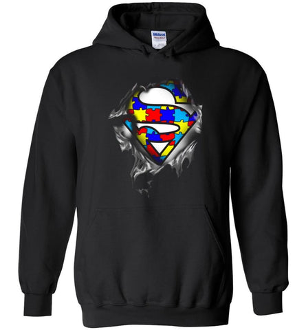 Autism Awareness Shirt Superhero Autism Autism Shirts for Kid - Hoodie - Black / M