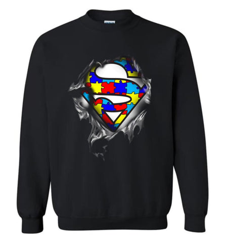 Autism Awareness Shirt Superhero Autism Autism Shirts For Kid Sweatshirt - Black / M