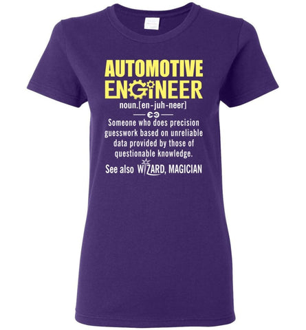 Automotive Engineer Definition Women Tee - Purple / M