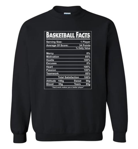 Basketball Facts T Shirt Basketball Label Funny Define For Players Sweatshirt - Black / M