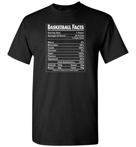 Basketball Facts T Shirt Basketball Label Funny Define For Players T-Shirt - Black / S