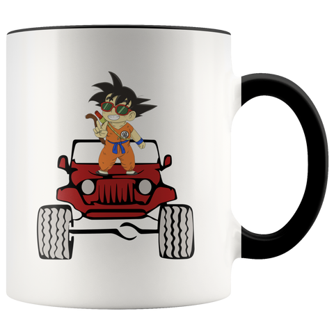 Guku Kid With Jeep Funny Gift For Dragon Balls Fans Premium Accent Mug
