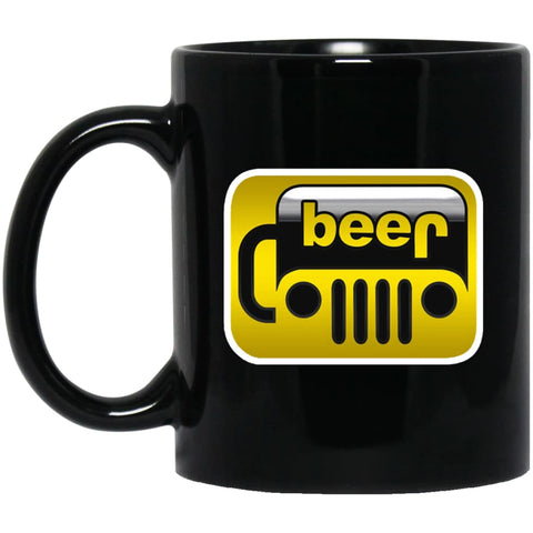 Beer Jeep 11 oz Black Mug - Black / One Size - Drinkware