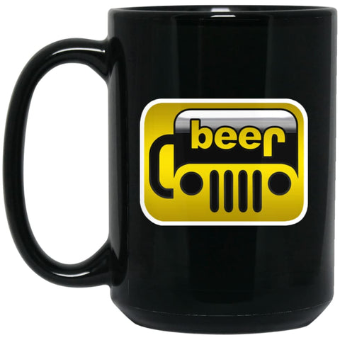 Beer Jeep 15 oz Black Mug - Black / One Size - Drinkware