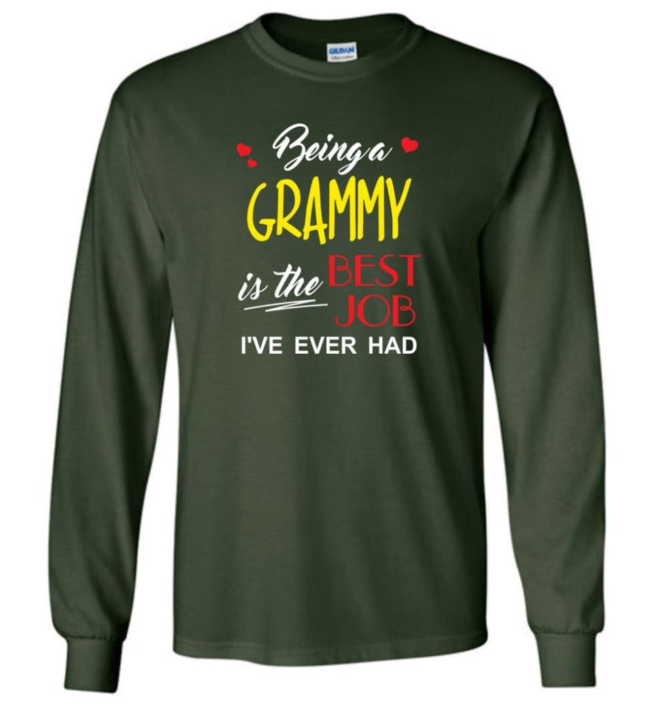 Being A G Is The Best Job Gift For Grandparents Long Sleeve T-Shirt - Forest Green / M