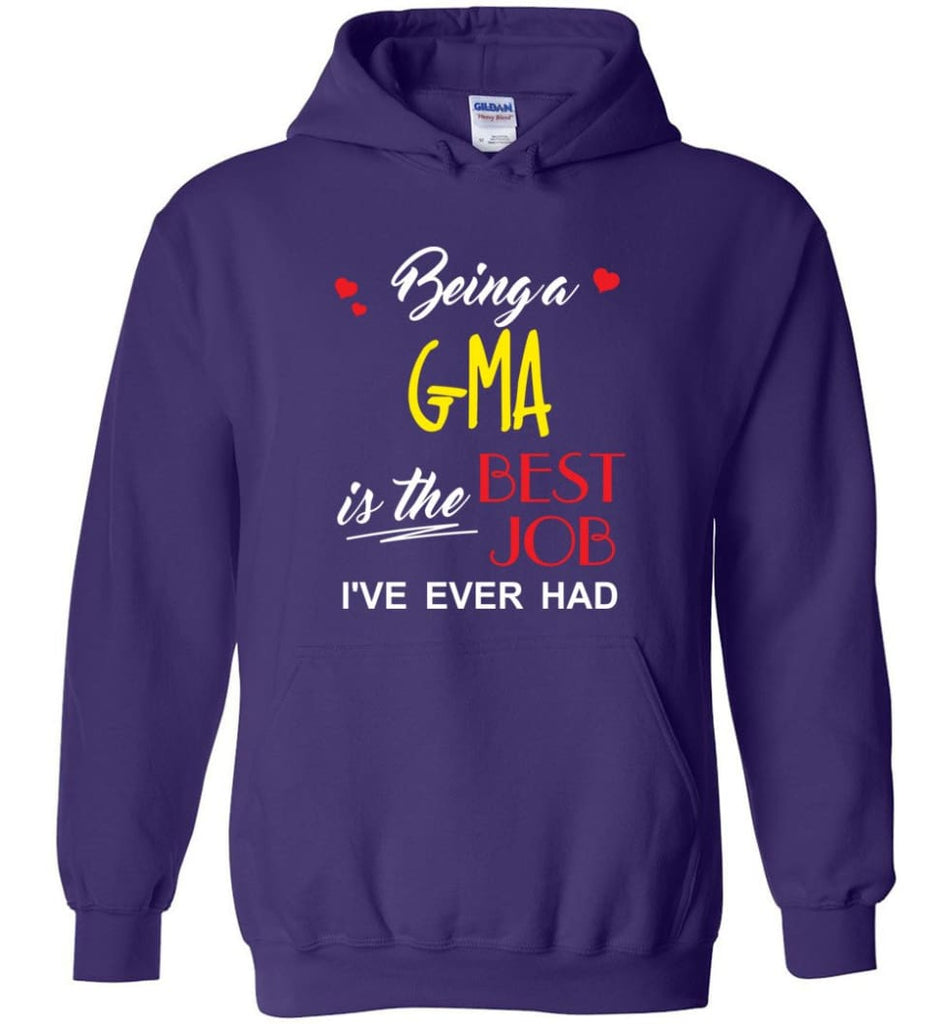 Being A G ma Is The Best Job Gift For Grandparents Hoodie - Purple / M