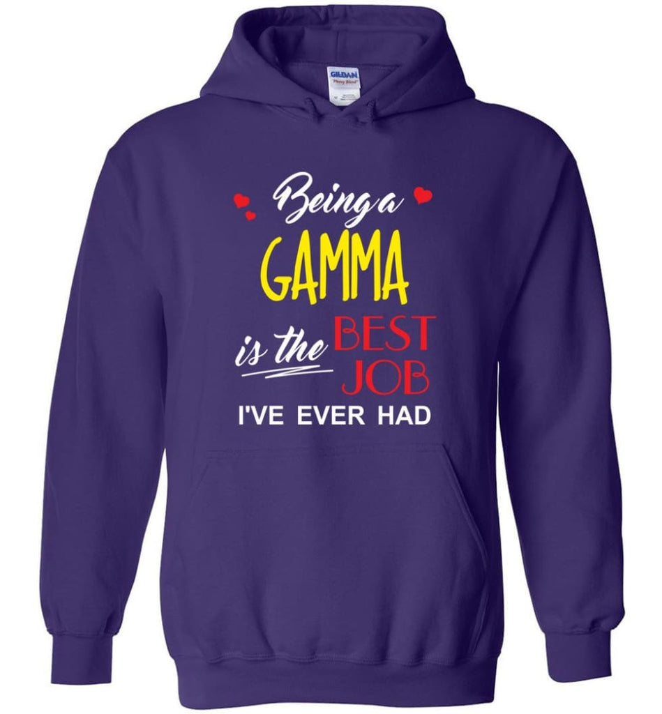 Being A Gamma Is The Best Job Gift For Grandparents Hoodie - Purple / M