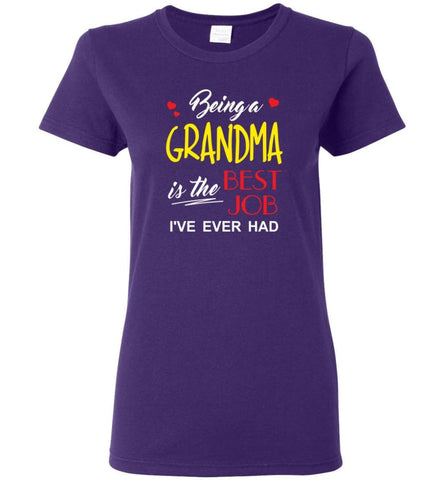 Being A Grandma Is The Best Job Gift For Grandparents Women Tee - Navy / M