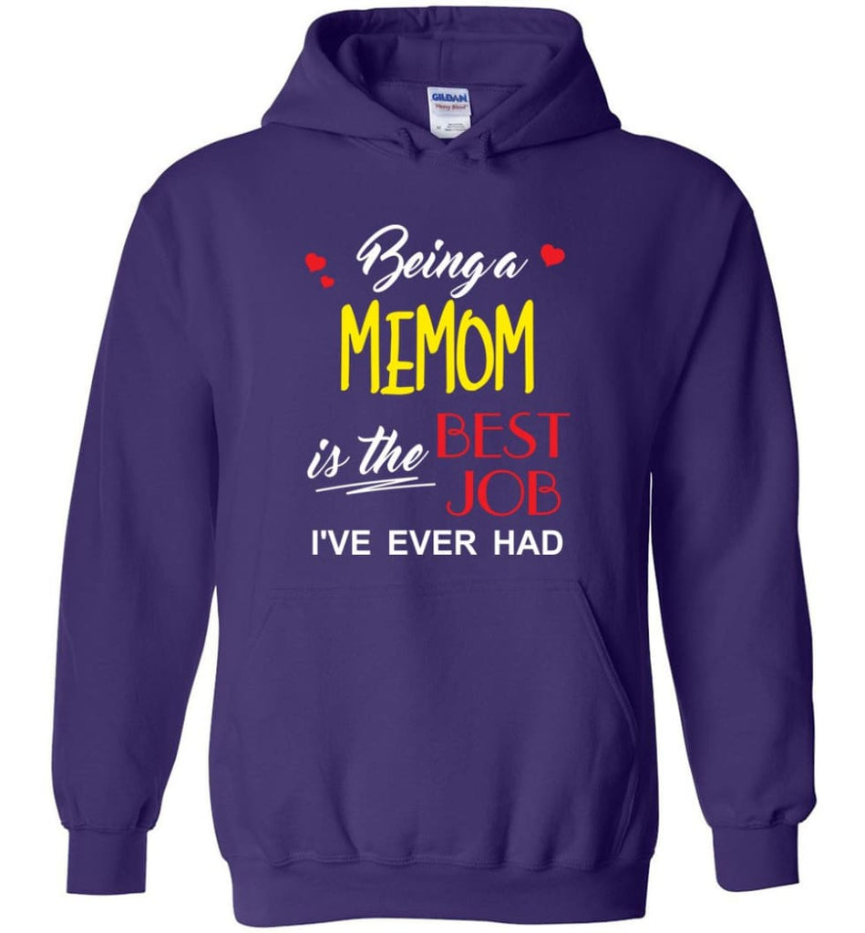 Being A Memom Is The Best Job Gift For Grandparents Hoodie - Purple / M