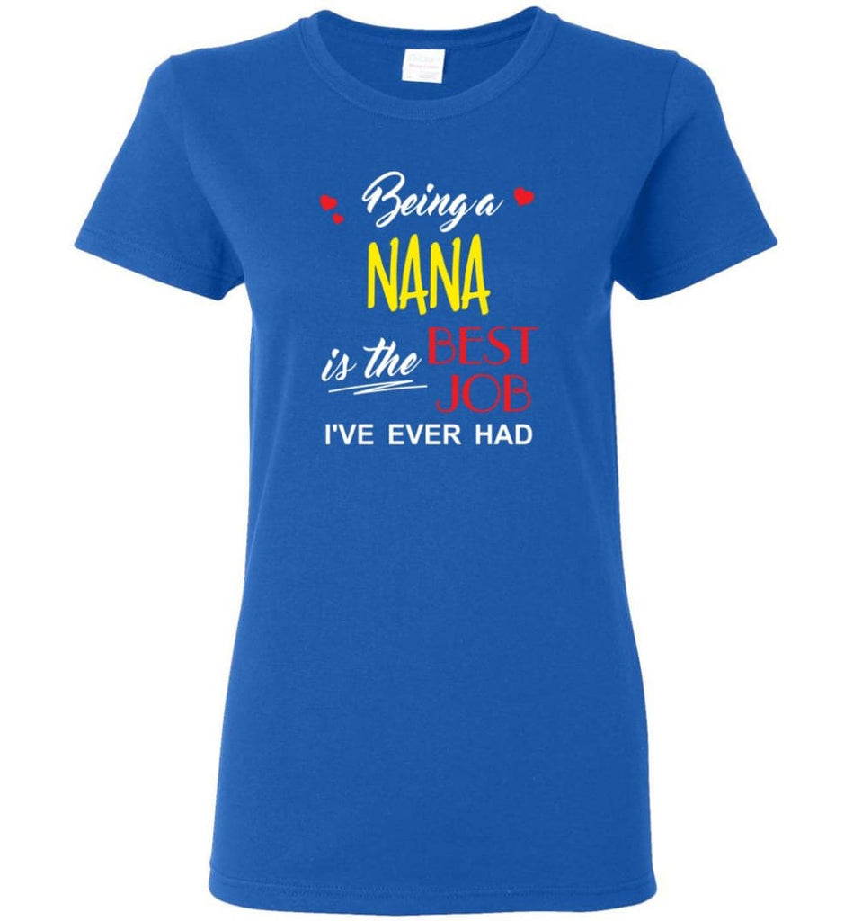 Being A Nana Is The Best Job Gift For Grandparents Women Tee - Royal / M