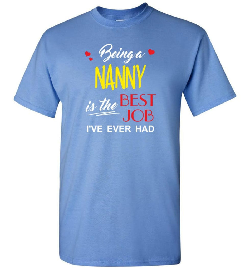 Being A Nanny Is The Best Job Gift For Grandparents T-Shirt - Carolina Blue / S