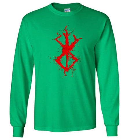 Berserk Blood Valhalla Shirt Viking Warrior Long Sleeve T-Shirt - Irish Green / M