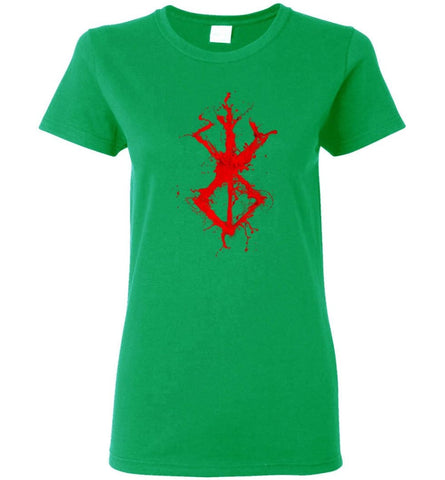 Berserk Blood Valhalla Shirt Viking Warrior Women Tee - Irish Green / M