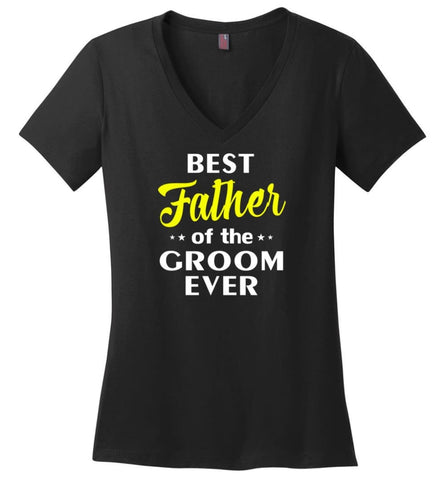 Best Aunt Of The Groom Ever Ladies V-Neck - Black / M