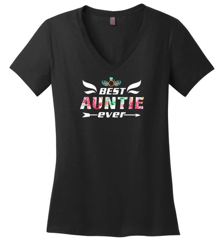 Best Auntie Ever - Ladies V-Neck - Black / M - Ladies V-Neck