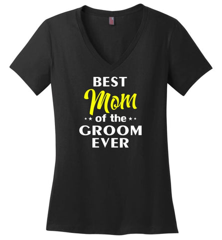 Best Brother Of The Groom Ever Ladies V-Neck - Black / M