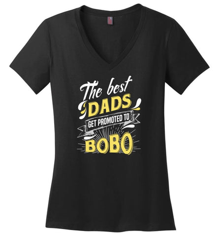 Best Dads Get Promoted To Bobo Christmas Gift for Grandpa Ladies V-Neck - Black / M