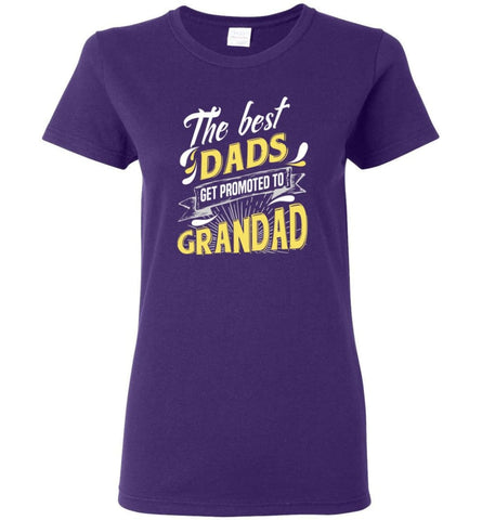 Best Dads Get Promoted To Grandad Christmas Gift for Grandpa Women Tee - Purple / M
