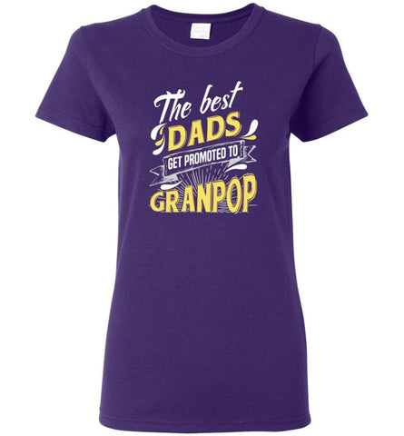Best Dads Get Promoted To Granpop Christmas Gift for Grandpa Women Tee - Purple / M