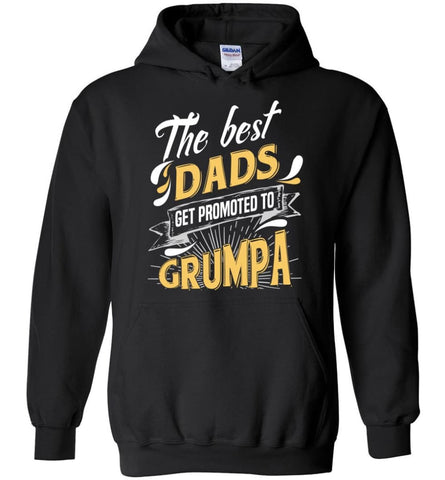 Best Dads Get Promoted To Grumpa Christmas Gift for Grandpa Hoodie - Black / M