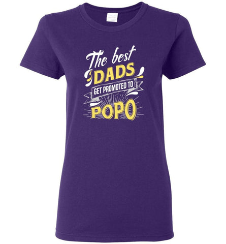 Best Dads Get Promoted To Popo Christmas Gift for Grandpa Women Tee - Purple / M