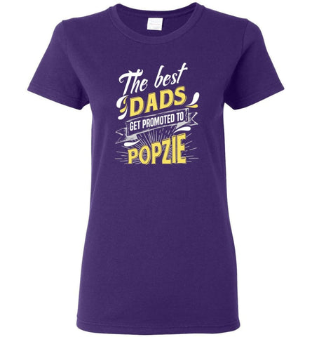 Best Dads Get Promoted To Popzie Christmas Gift for Grandpa Women Tee - Purple / M