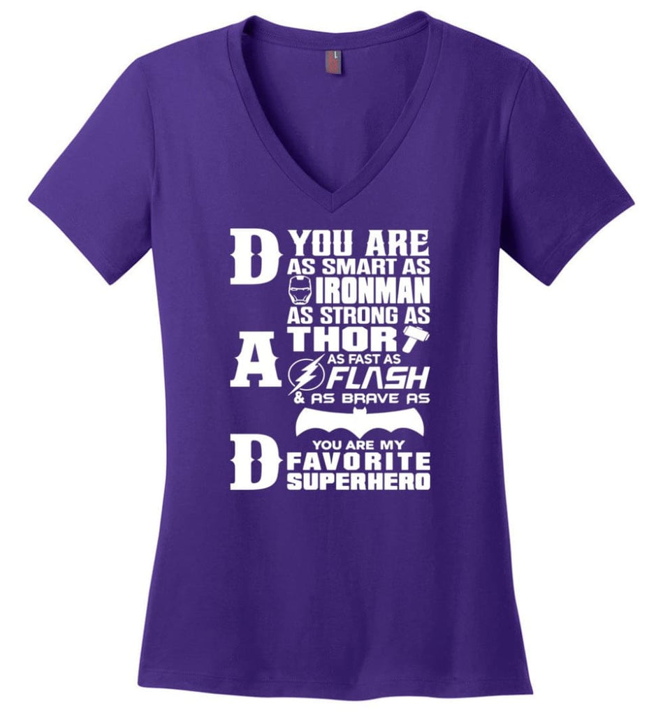 Best Gift For Dad I’m Called Papa Called Grandfather Ladies V-Neck - Purple / M