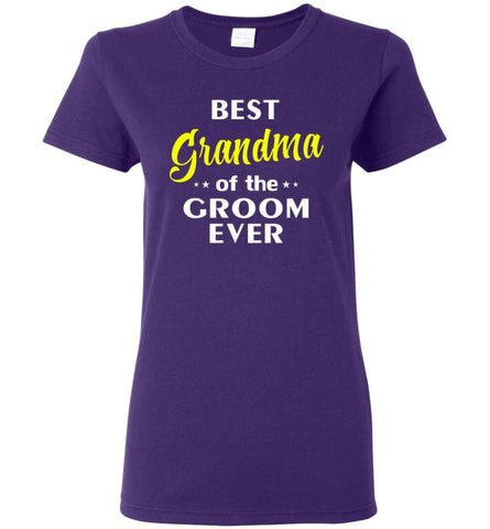 Best Grandma Of The Groom Ever Women Tee - Purple / M