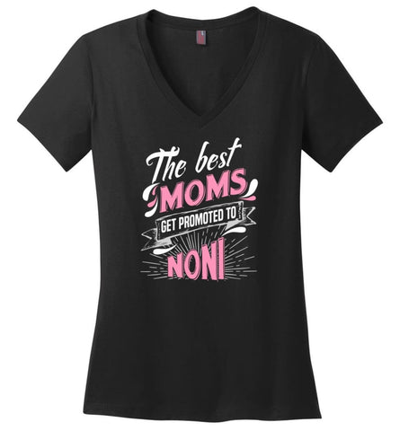 Best Moms Get Promoted To Mimsy Grandmother Christmas Gift Ladies V-Neck - Black / M